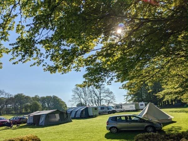 Pitches on the High Lane Farm campsite
